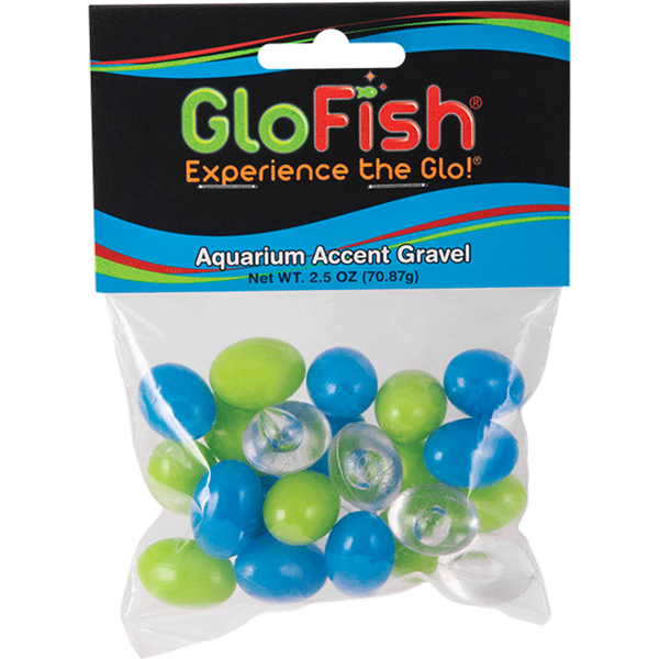Tetra GloFish Aquarium Accent Gravel (2.5 oz - Blue/Green/Clear)